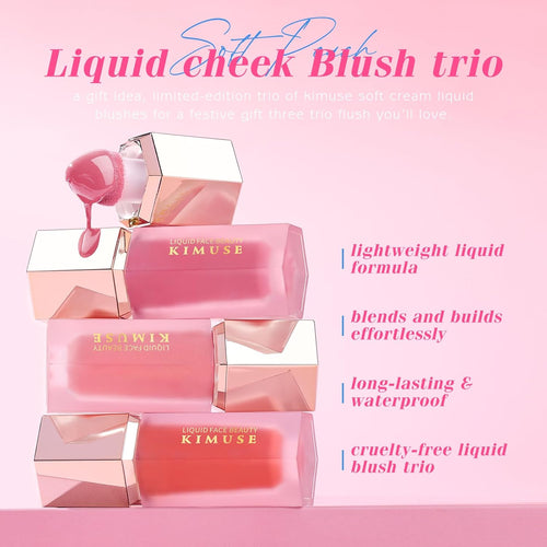 Liquid Blush - Soft Cream Blush for Cheeks, Long-Wearing, Waterproof & Smudge Proof, Dewy Finish